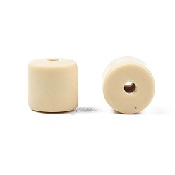Tan Handmade Polymer Clay Bead Strands, Column, Tan, 6.5x6mm, Hole: 1.2mm, about 61pcs/strand, 15.75 inch(40cm)