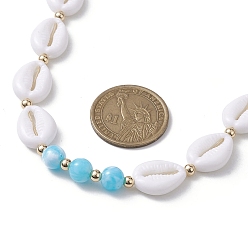 Seashell Color Adjustable Acrylic Shell Shape Beaded Necklaces, Seashell Color, 14.96~26.38 inch(38~67cm)