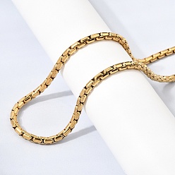 Настоящее золото 18K 304 цепочки-коробки из нержавеющей стали для унисекс, ионное покрытие (ip), реальный 18 k позолоченный, 20.08 дюйм (51 см)