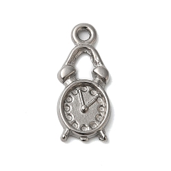 Нержавеющая Сталь Цвет Не тускнеет 304 подвеска из нержавеющей стали со стразами, будильник, цвет нержавеющей стали, пригодный для стразов 1 мм, 20x8x2 мм, отверстие : 1.6 мм