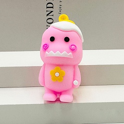 Бледно-Розовый Пластиковые подвески из пвх, динозавр прелести, розовый жемчуг, 55x26 мм