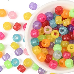 (52) Непрозрачная лаванда 100шт пластиковые бусины, светящиеся бусы, рондель, разноцветные, 9x6 мм, отверстие : 3.5 мм