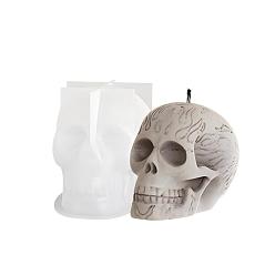 Белый Пищевые силиконовые формы для свечей своими руками, формы для литья смолы, для уф-смолы, изготовление ювелирных изделий из эпоксидной смолы, череп, белые, 79x55x60 мм