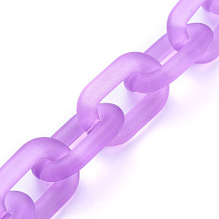 Фиолетовый Прозрачные акриловые кабельные цепи ручной работы, овальные, для изготовления ювелирных изделий, фиолетовые, ссылка: 31x19x5 mm, 39.37 дюйм (1 м) / прядь