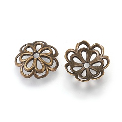 Античная Бронза Причудливые шапочки для бус из сплава, без кадмия и без свинца и без никеля, цветок, античная бронза, 14x4 мм, отверстие : 2 мм
