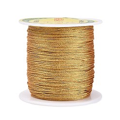 Gold Nylon Threads, Metallic Cords, Gold, 1.0mm, about 109.36 yards(100m)/roll