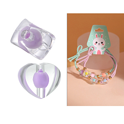 Средняя Орхидея 100 шт прозрачные акриловые бусины, бусина в бусине, сердце, средне орхидеи, 13x12 мм