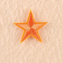 Оранжево-Красный Компьютеризированная вышивка тканью утюжок на / шить на заплатках, аксессуары для костюма, аппликация, звезда, оранжево-красный, 3x3 см