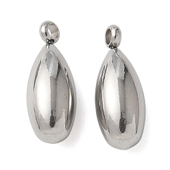 Нержавеющая Сталь Цвет 304 подвески из нержавеющей стали, очарование слезы, цвет нержавеющей стали, 16x6 мм, отверстие : 1.8 мм