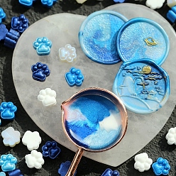 Озёрно--синий 150 шт. Частицы сургуча, для ретро печать печать, отпечаток лапы, Плут синий, 10 мм