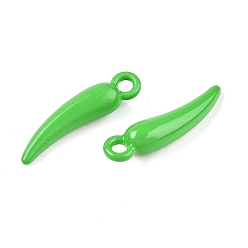 Лайм Подвески из эмали и сплава, без кадмия и без свинца, чили очарование, желто-зеленые, 16x4x3.5 мм, отверстие : 1.4 мм