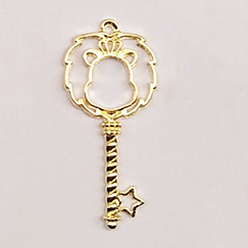 Лео Сплав открытая задняя рамка большие подвески, для diy уф смолы, эпоксидная смола, Прессованные цветочные украшения, без кадмия и без свинца, созвездие, золотые, Лев, 53x24x2.5 мм