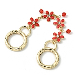 (123L) Белый крем непрозрачный блеск Цепи удлинения мешков из цинкового сплава с пружинными кольцами, 304 из нержавеющей стали открыты кольца прыжок, с эмалью, цветок, огнеупорный кирпич, 162 мм