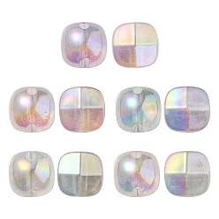 Mixed Color UV Plating Luminous Transparent Acrylic Beads, Glow in The Dark, Half Round, Mixed Color, 19x19x15mm, Hole: 3.5mm