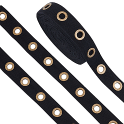 Черный 6 ярдов хлопчатобумажной ленты с рисунком «елочка», античная бронза тона латуни саржевая тесьма с люверсами, для аксессуаров одежды, чёрные, 1 дюйм (25 мм)