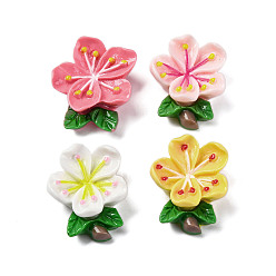 (52) Непрозрачная лаванда Непрозрачные кабошоны из смолы, цветы, разноцветные, 26x21x9 мм