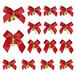 (123L) Белый крем непрозрачный блеск 20шт полиэстеровый бант, подарочные банты, со стяжками из железной проволоки и колокольчиком, для украшения подарочной упаковки, рождественские украшения, огнеупорный кирпич, 50x55x16 мм