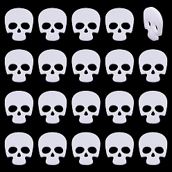 Skull 60шт. акриловые кнопки, 3-луночное, череп, 23x20x3 мм, отверстия : 4.5x5.7 mm и 2.7x2 мм