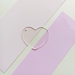 Прозрачный Прозрачные акриловые диски большие подвески, акриловые заготовки, сердце, прозрачные, 50x44x2 мм