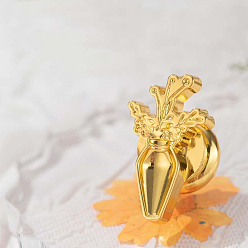 Vase Головка штампа из сплава с сургучной печатью золотого тона, для приглашений, конверты, подарочная упаковка, ваза, 30x17 мм