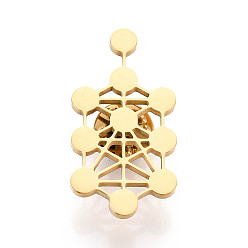 Золотой 304 Булавки из нержавеющей стали для одежды, геометрическая фигура, золотые, 38.5x20x10 мм