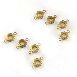 Raw(Unplated) Brass Links connectors, Flower, Raw(Unplated), 10x6mm