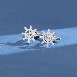 Anchor & Helm Запонки из нержавеющей стали, для аксессуаров одежды, якорь и штурвал, 15 мм