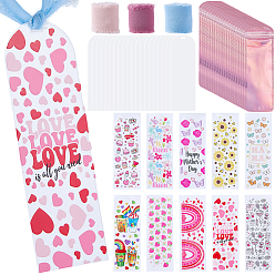 Couleur Mélangete Kits de fabrication de livres à faire soi-même, y compris une plaque acrylique transparente, carte papier vierge, ruban, autocollants UV, couleur mixte, 153x54x0.5mm