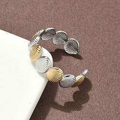 Золотой & Цвет Нержавеющей Стали 304 двухцветные манжетные кольца из нержавеющей стали, ионное покрытие (ip), золотые и нержавеющая сталь цвет, 6 мм