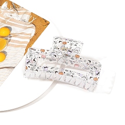 Ghost Пластиковые заколки для волос с прямоугольными принтами на Хэллоуин, аксессуары для волос для женщин и девочек, призрак, 45x85x40 мм