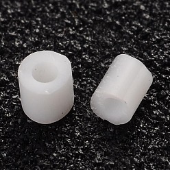 White Two Cut Glass Seed Beads, Hexagon, White, about 3mm long, 1.8mm in diameter, hole: 0.6mm, about 21000pcs/bag. Sold per package of one pound