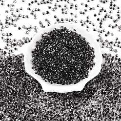 Черный 6/0 внутри цветные прозрачные стеклянные бусины, слеза, Топ пробуренной, чёрные, 4~4.5x4x3 мм, отверстие : 1~1.2 мм, Около 4500 шт / фунт