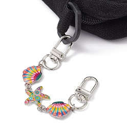 Colorful Ocean Theme Alloy Enamel Link Purse Strap Extenders, Shell & Starfish Purse Extension Chains with Swivel Clasp, Colorful, 14.2cm