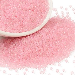 Pink Светящиеся прозрачные стеклянные круглые бусины, нет отверстий / незавершенного, класс А, розовые, 2~2.5 мм, около 10000 шт / упаковка