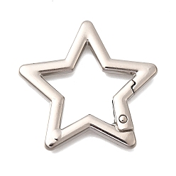 Платина Пружинные кольца из цинкового сплава, звезда, платина, 39x41x4 мм