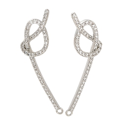 Платина Стойка покрытие латунь микропаве кубический цирконий гвоздики серьги фурнитура, долговечный, без свинца и без кадмия, платина, 34x12.5 мм, отверстие : 1.2 мм, штифты : 0.8x11 мм
