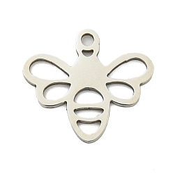 Нержавеющая Сталь Цвет Не тускнеющие 201 подвески из нержавеющей стали, пчелиное очарование, лазерная резка, цвет нержавеющей стали, 14.5x16x1 мм, отверстие : 1.5 мм