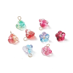 (52) Непрозрачная лаванда Подвеска из гальванического стекла, с золотой фурнитурой 304 из нержавеющей стали, , разноцветные, 10x9 мм, отверстие : 2.3 мм