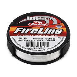 Clear Berkley Fireline Plastic Microfused Braided Beading Thread, for Off-loom Seed Beads, Round, Crystal Clear, 0.17mm, Tensile Strength: 8 LB, about 50.00 Yards(45.72m)/Roll