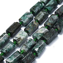Dioptase Пряди натуральных диоптазных бусин, самородки, 11~14x6~8 мм, отверстие : 0.9 мм, около 28~32 шт / нитка, 15.75'' (40 см)