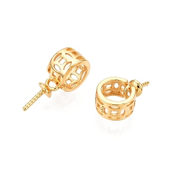Настоящее золото 18K 925 шкентель стерлингового серебра поручительств, с печатью s925, за половину пробурено бисера, кольцо, реальный 18 k позолоченный, 13x6.5x4 мм, отверстие : 4.5 мм, штифты : 0.8 мм