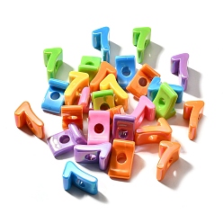 Number Непрозрачные акриловые бусины с УФ-покрытием, радужный, число, 7, 22.5x14x14 мм, отверстие : 6 мм