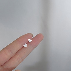 Сердце Сплав серьги для женщин, с 925 стерлинговым серебром, сердце, 14.5 мм