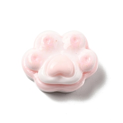 Pink Непрозрачные кабошоны из смолы, отпечаток лапы, розовые, 21x22.5x11 мм