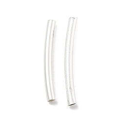 Серебро Латунные трубки изогнутой бисера, без кадмия и без свинца, серебряные, 15x1.5 мм, отверстие : 1 мм