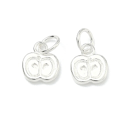 Яблоко День учителя 925 подвески из стерлингового серебра, серебряный цвет гальваническим, с печатью 925, яблоко, 6.5x6x1 мм, Перейти кольцо: 4.5x0.7 мм, 3 мм внутренним диаметром