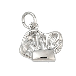 Платина Латунь прелести, поварская шляпа, с целью перехода в кольце, без кадмия и без свинца, стойки покрытие, долговечный, платина, 11.5x12.5x2.5 мм, отверстие : 3.4 мм