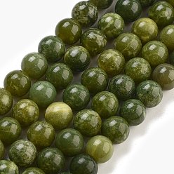 Другие Нефриты Натуральный канадский нефрит бисер пряди, круглые, 8~8.5 мм, отверстие : 0.8~1 мм, около 47~48 шт / нитка, 15.16~15.35 дюйм (38.5~39 см)