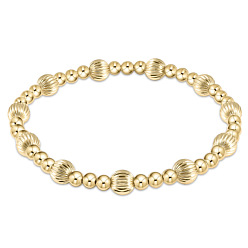 Golden Runde, elastische Armbänder aus Messing im böhmischen Stil, golden, 6.89 Zoll (17.5 cm)