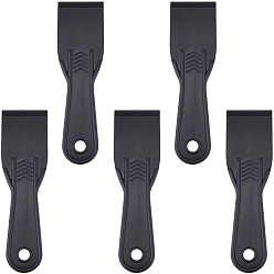 Черный 5шт. скребки из АБС-пластика, шпатель скребок, трапециевидные, для наклеивания обоев, применение клея, выпечка, чёрные, 18x5.1x0.6 см